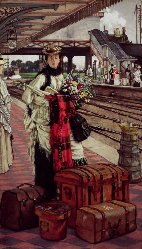 James Tissot - Aspettando alla stazione, 1874, Dunedin Art Gallery